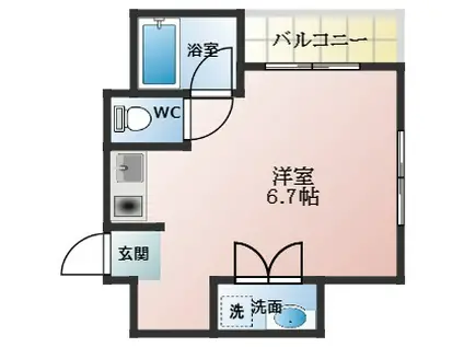 原田ビル(ワンルーム/5階)の間取り写真