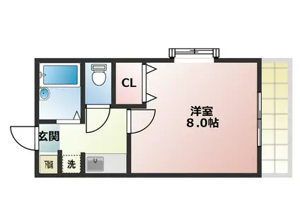 アジュール(1K/4階)の間取り写真