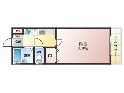 サンハイツ開(1K/1階)の間取り写真