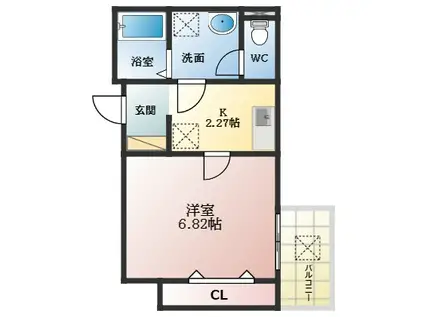 グラン スカイ(1K/3階)の間取り写真