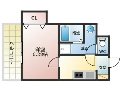 グラン スカイ(1K/1階)の間取り写真