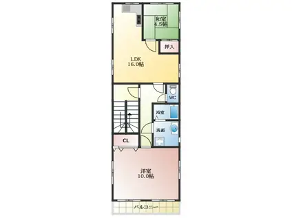 古市駅前ビル 4階(2LDK/4階)の間取り写真