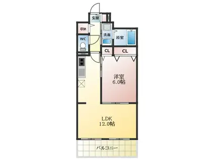 ベルソレイユ(1LDK/3階)の間取り写真