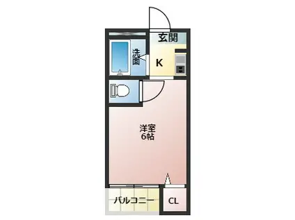 天美TKDハウス(ワンルーム/3階)の間取り写真