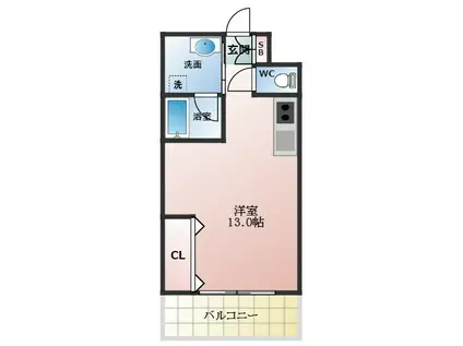 CASA DE PERLA(ワンルーム/2階)の間取り写真