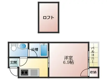 第6セイワコート(1K/2階)の間取り写真