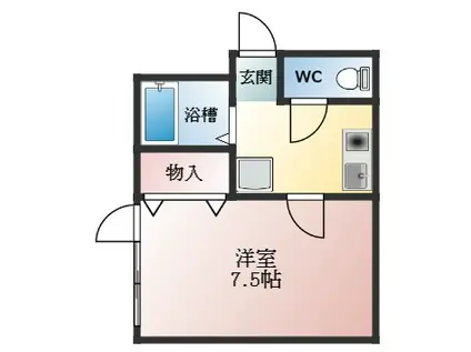 ヴィバーチェ(1K/4階)の間取り写真