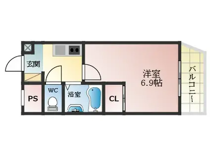 リーベハイツ青山(1K/3階)の間取り写真