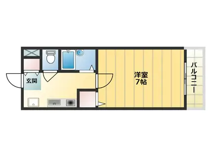 ハートフル野中2(1K/3階)の間取り写真