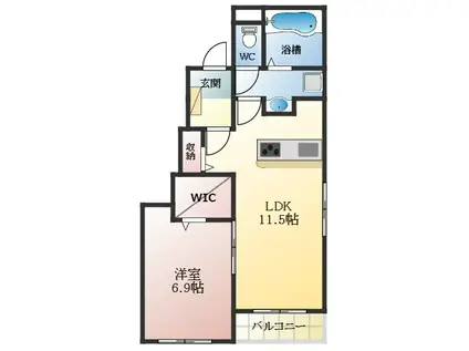 スペチアーレ ドゥーエ(1LDK/1階)の間取り写真