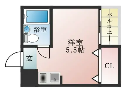 フォンタルサウス(ワンルーム/1階)の間取り写真