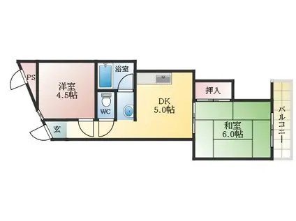 広光ハイツ(2DK/4階)の間取り写真