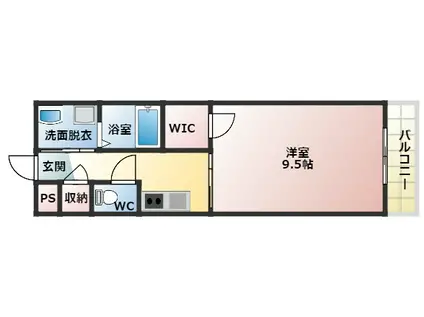 ステラウッド高鷲Ⅱ(1K/3階)の間取り写真