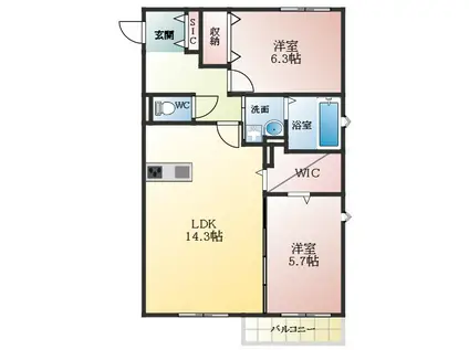 EL MAISON SUEHIRO(2LDK/2階)の間取り写真