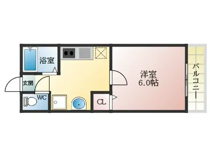 ロータスハイツ(1K/2階)の間取り写真