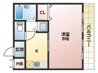 フリージアコート(1K/1階)の間取り写真