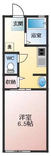 セルティアC棟(1K/1階)の間取り写真