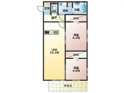コンフォートさくら(2LDK/2階)の間取り写真