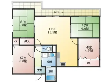 パレフラックス(4LDK/7階)の間取り写真