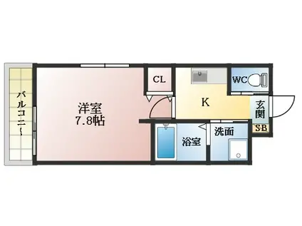 エヌエムキャトフヴァンドゥーズ(1K/1階)の間取り写真