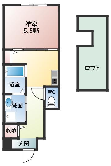 あんしん津堂08-1080(ワンルーム/1階)の間取り写真
