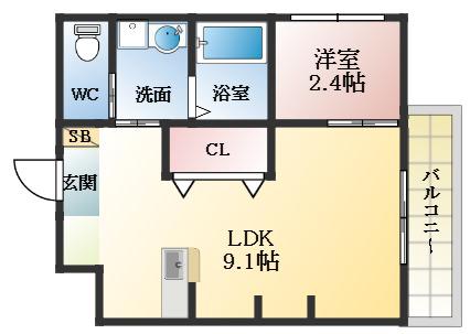 エヌエムキャットフヴァンオンズ(1LDK/3階)の間取り写真