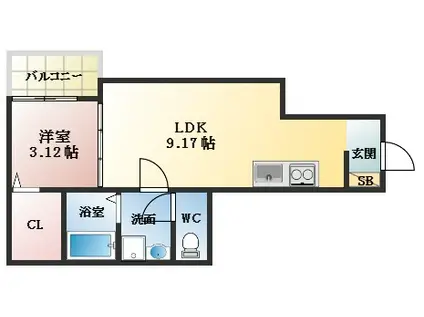 FSTYLE藤井寺・林6丁目(1LDK/3階)の間取り写真