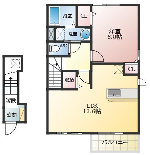エスペランサ(1LDK/2階)の間取り写真