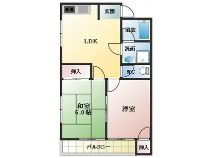 パークハイム(2LDK/2階)の間取り写真