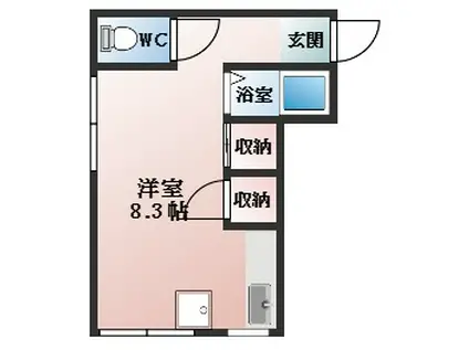 ブリリア宝(ワンルーム/2階)の間取り写真