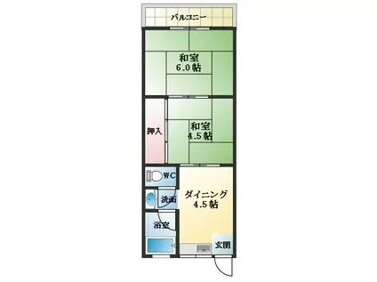 田中文化(2DK/2階)の間取り写真