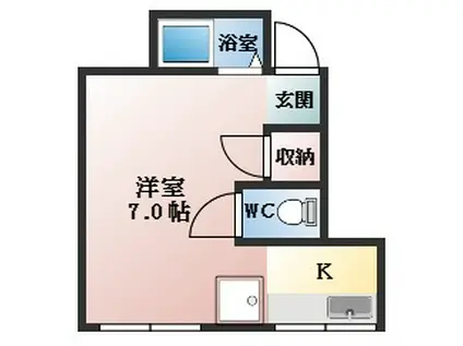 ブリリア宝(1K/2階)の間取り写真