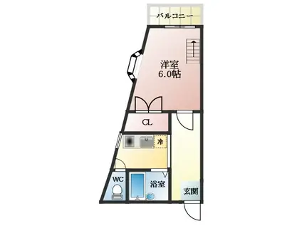 YTSマンション 碓井(1SK/2階)の間取り写真