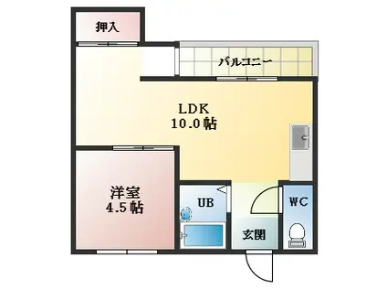 グレイスフルコーポイチカワⅡ(1LDK/1階)の間取り写真