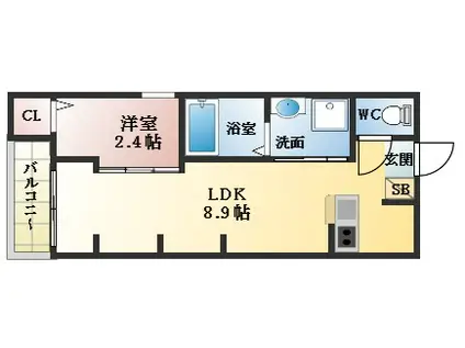 エヌエムキャトフヴァンセット(1LDK/3階)の間取り写真