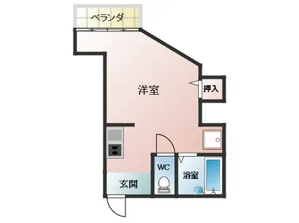 西尾ビル(ワンルーム/3階)の間取り写真
