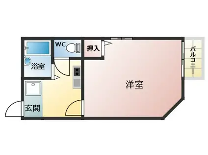 西尾ビル(1K/2階)の間取り写真