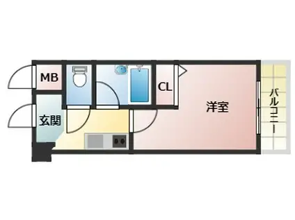 GRAND EXCEL 天美(1K/6階)の間取り写真