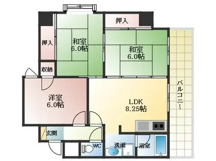 ロイヤルコート(3LDK/5階)の間取り写真