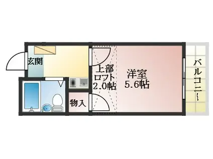 REFLET藤井寺(1K/2階)の間取り写真