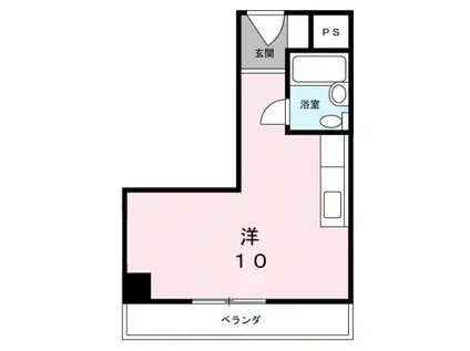 高橋ニューハイツ(ワンルーム/2階)の間取り写真