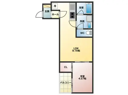 FSTYLE藤井寺道明寺1号館(1LDK/1階)の間取り写真