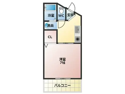 コンフィメゾン柏原(1K/2階)の間取り写真