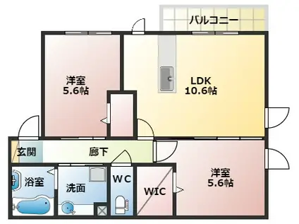 CREST SOCIA2(2LDK/1階)の間取り写真