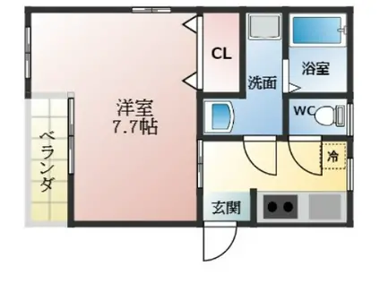 メゾン・ド・ボヌール(1K/2階)の間取り写真