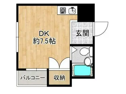 コートAU(ワンルーム/1階)の間取り写真