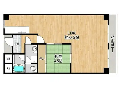 コートSU(1LDK/2階)の間取り写真