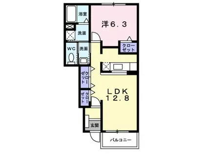 エスペランサ(1LDK/1階)の間取り写真