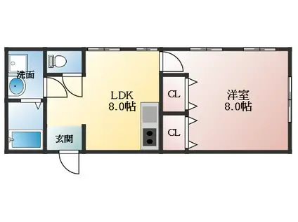 寺田ビル(1K/3階)の間取り写真