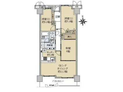 ルネグランステージ松原天美(3LDK/13階)の間取り写真